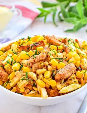 Булгур с креветками и овощами