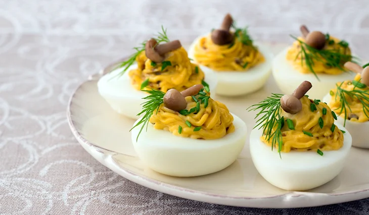 Яйца фаршированные грибами