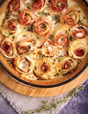 Кабачки с беконом и сыром