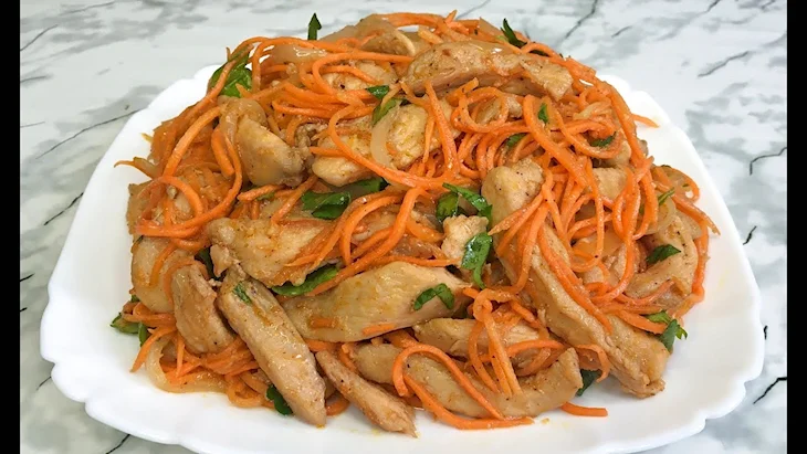 Хе с курицей и морковью по-корейски