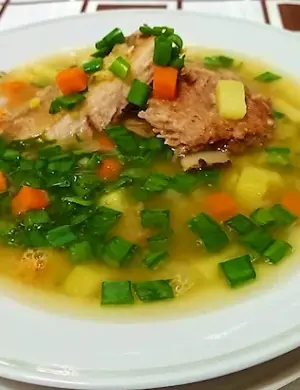 Кинза в супе