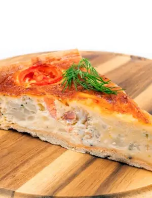 КИШ С лососем и брокколи