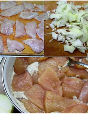 Куриная грудка ломтиками