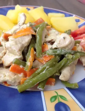 Куриное филе со стручковой фасолью