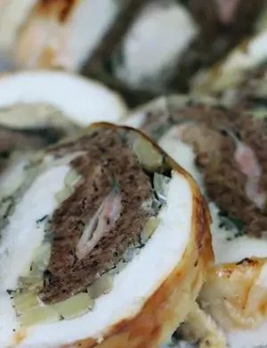 Куриные рулетики с печенью