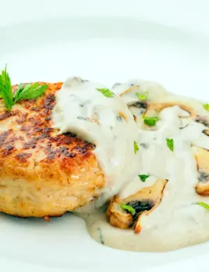Куриный шницель с грибным соусом