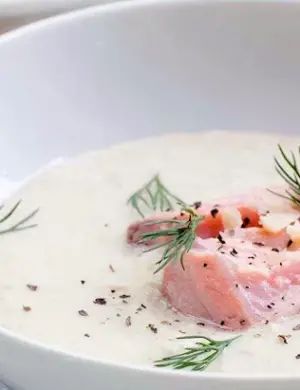 Молочный суп с рыбой