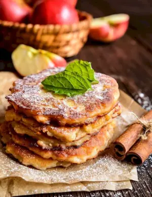 Оладушки с яблоком и корицей