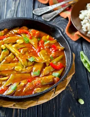 Овощное рагу стручковая фасоль морковь