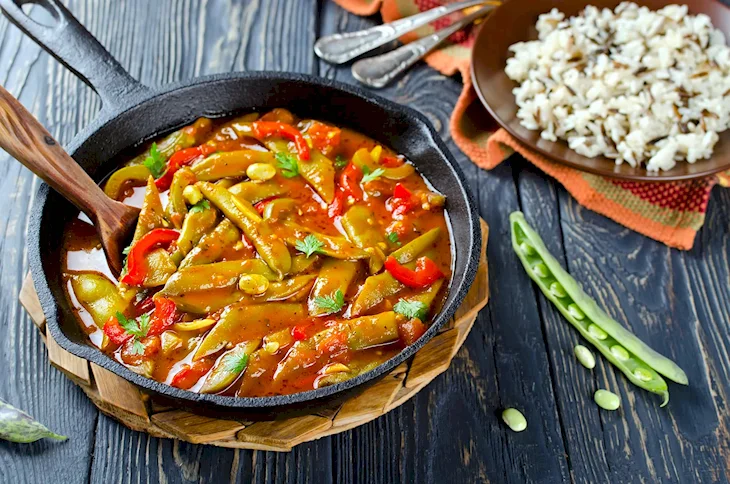 Овощное рагу стручковая фасоль морковь