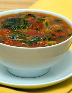 Овощной суп с баклажанами