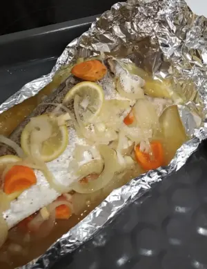 Пикша в рукаве в духовке