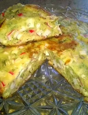 Пирог с крабовыми палочками