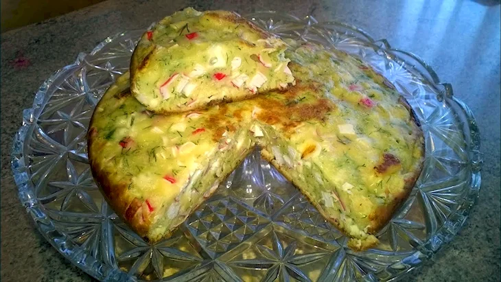 Пирог с крабовыми палочками