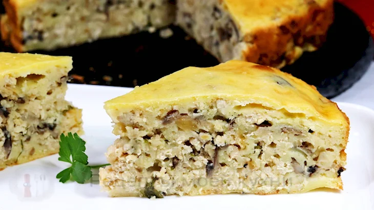 Пирог с курицей и грибами