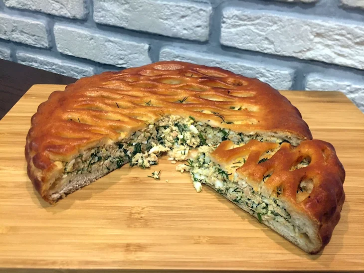 Пирог с мясом и грибами