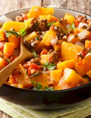 Рагу из чечевицы с овощами
