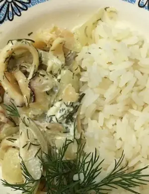 Рис с кальмарами