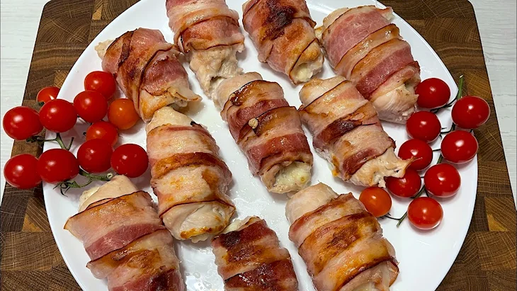 Рулетики с беконом и сыром