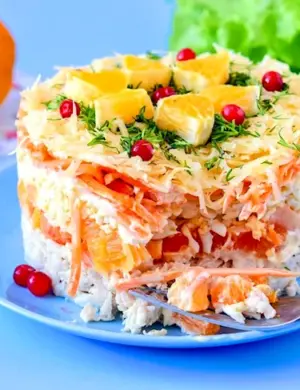 Салат с апельсином и курицей