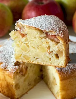 Шарлотка на кефире с яблоками в духовке