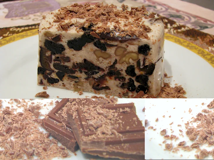 Торт без выпечки с орехами и черносливом