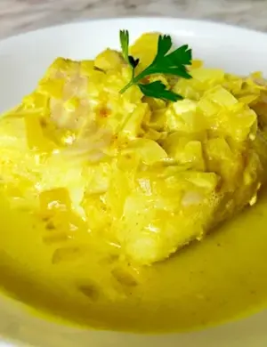 Треска карри в кокосовом молоке