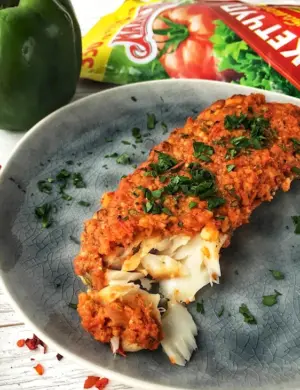 Треска с соусом ромеско