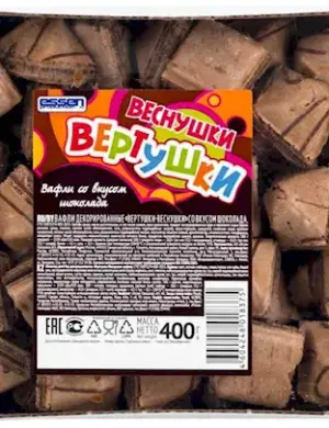 Вафли вертушки-веснушки со вкусом шоколада 400г