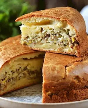 Заливной пирог с тунцом