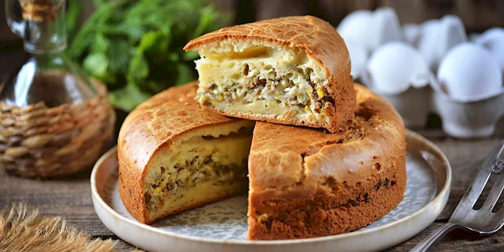 Заливной пирог с тунцом