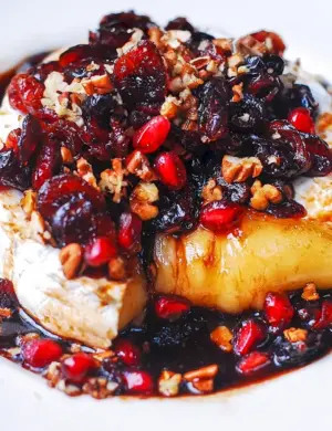 Запеченный Бри с клюквенным соусом