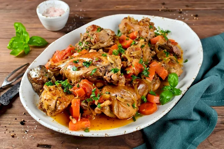 Жаркое из кролика с овощами